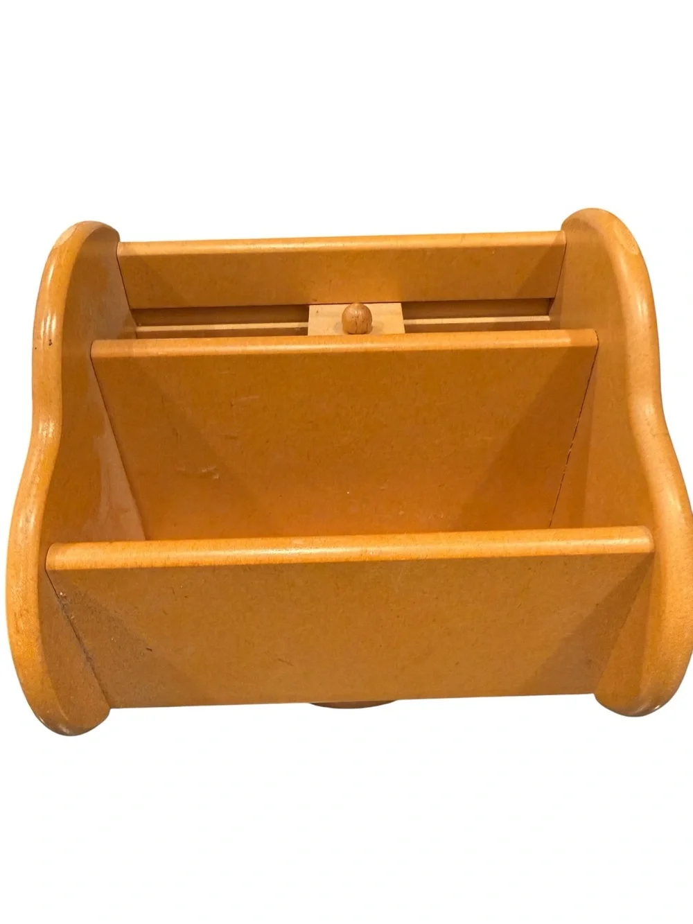 Cottagecore Wooden Desk Organizer in Honey Oak - Home Storage & Organization
